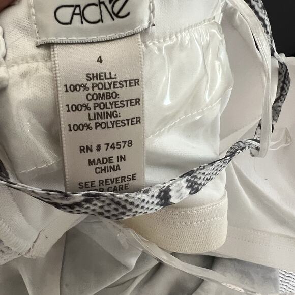 Cache Y2K Snakeprint Mini Skater Dress NWT Smocked Size 4 Satin Reptile Print - Picture 13 of 13